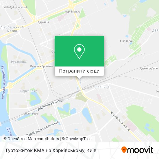 Карта Гуртожиток КМА на Харківському