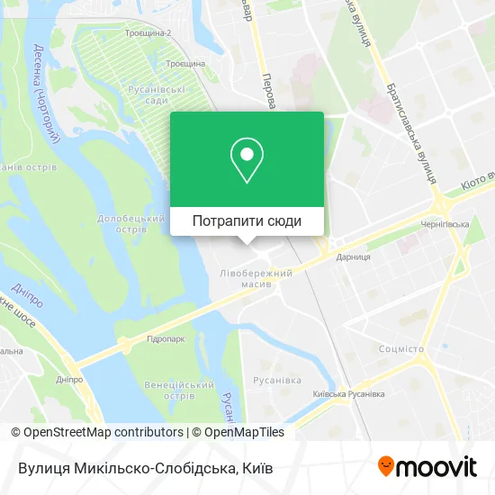 Карта Вулиця Микільско-Слобідська