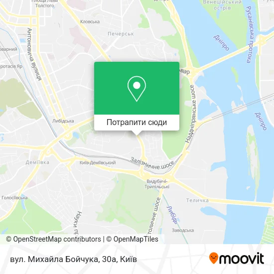Карта вул. Михайла Бойчука, 30а