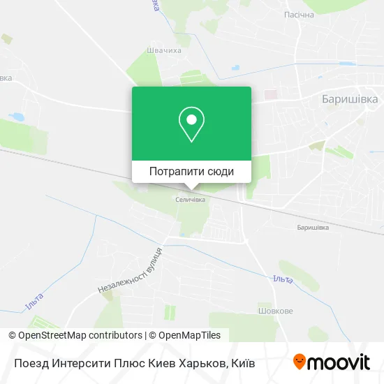 Карта Поезд Интерсити Плюс Киев Харьков