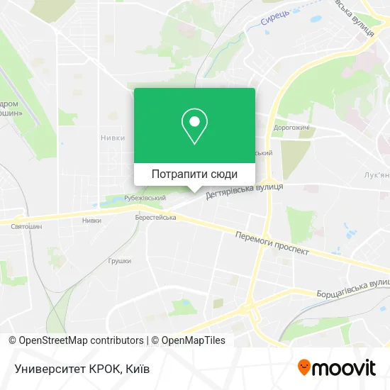 Карта Университет КРОК