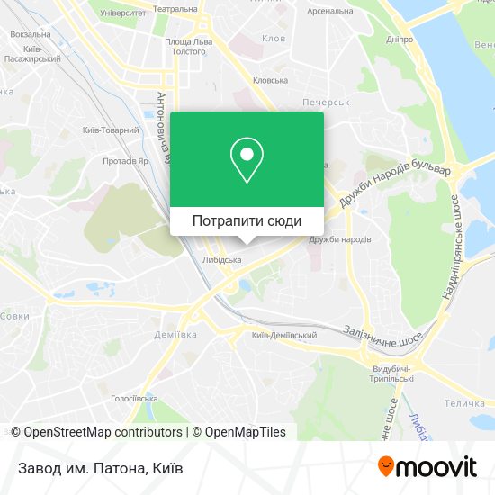Карта Завод им. Патона