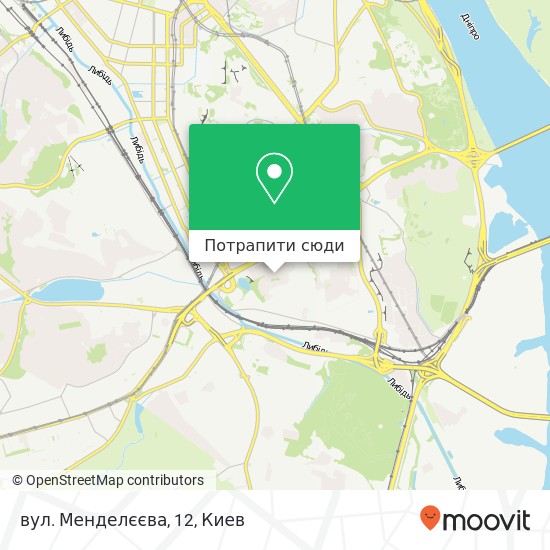 Карта вул. Менделєєва, 12