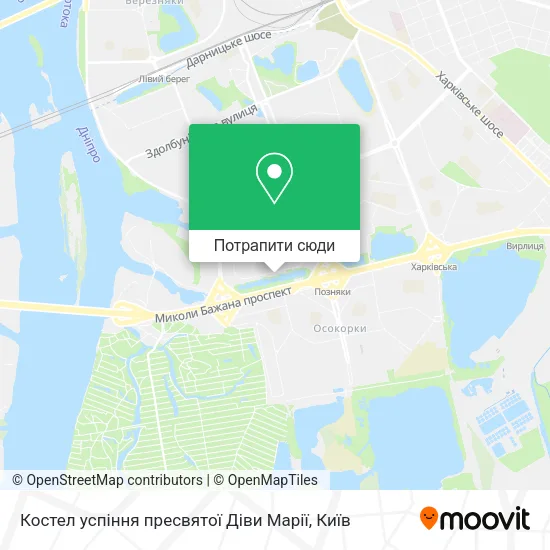 Карта Костел успіння пресвятої Діви Марії