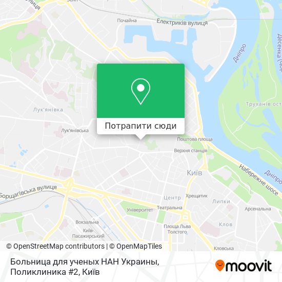 Карта Больница для ученых НАН Украины, Поликлиника #2