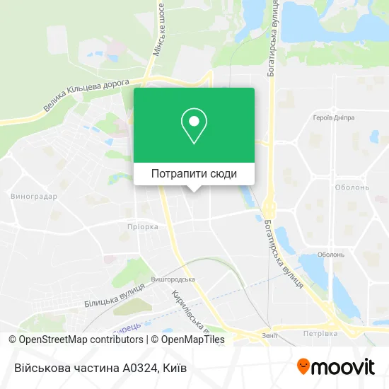 Карта Військова частина А0324