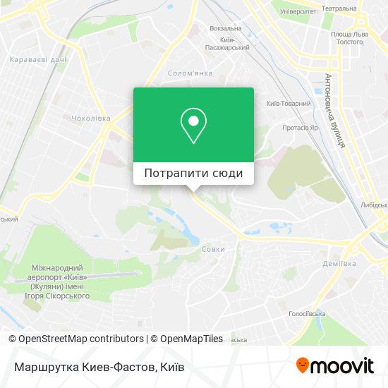 Карта Маршрутка Киев-Фастов