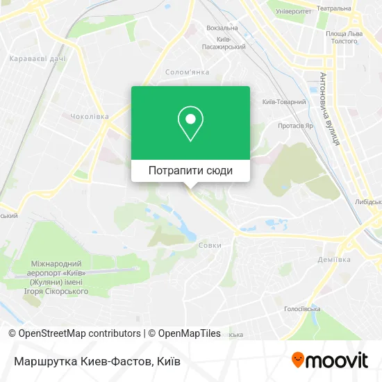 Карта Маршрутка Киев-Фастов