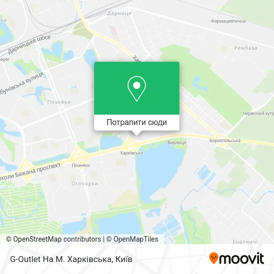 Карта G-Outlet На М. Харківська