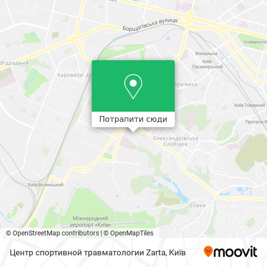 Карта Центр спортивной травматологии Zarta