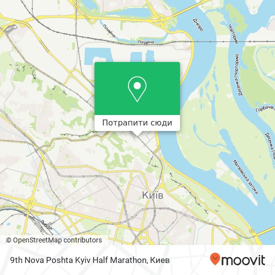 Карта 9th Nova Poshta Kyiv Half Marathon