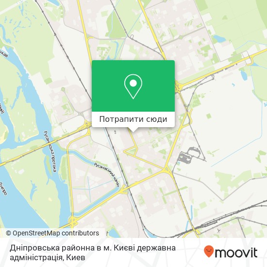 Карта Дніпровська районна в м. Києві державна адміністрація