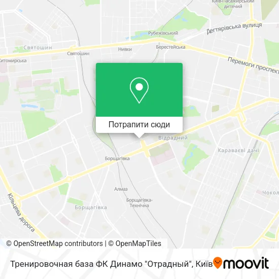 Карта Тренировочная база ФК Динамо "Отрадный"