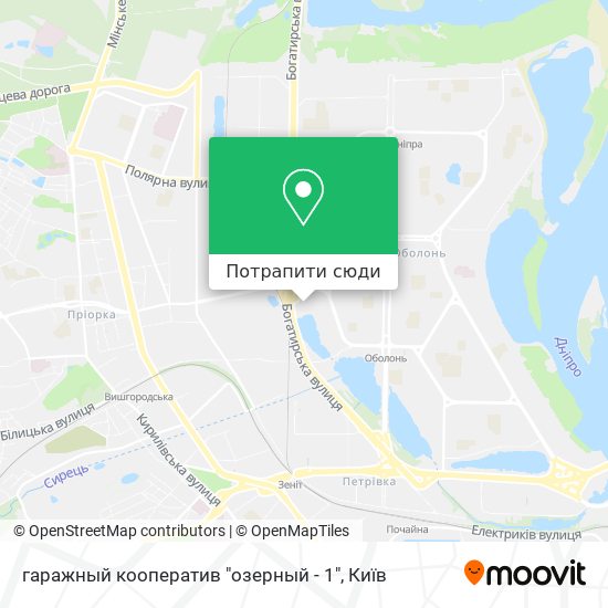 Карта гаражный кооператив "озерный - 1"