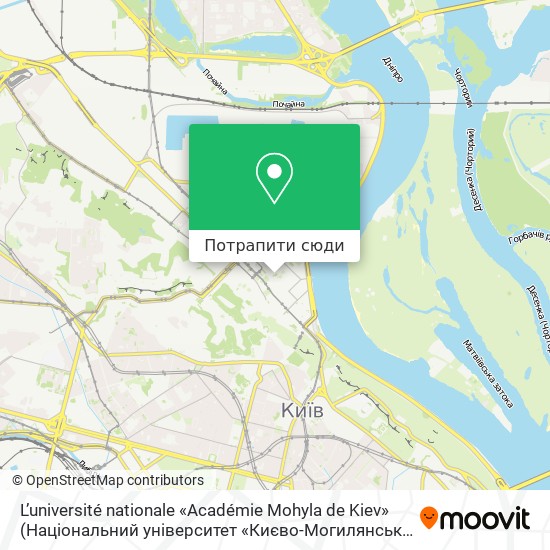Карта L’université nationale «Académie Mohyla de Kiev»