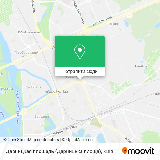 Карта Дарницкая площадь (Дарницька площа)