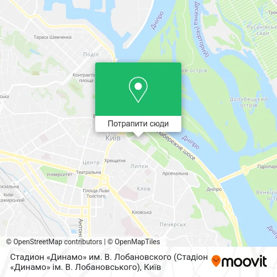 Карта Стадион «Динамо» им. В. Лобановского (Стадіон «Динамо» ім. В. Лобановського)
