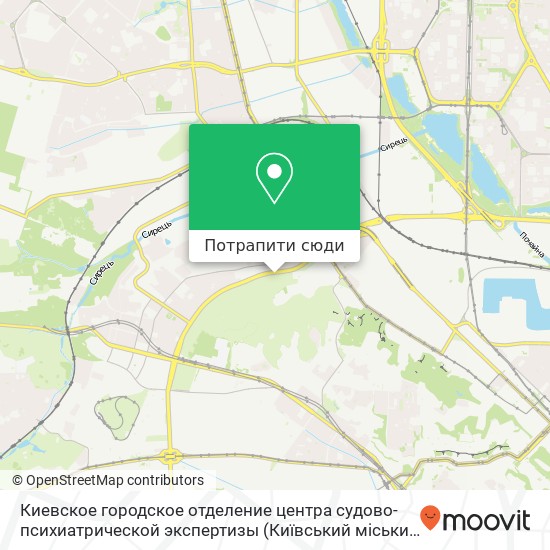 Карта Киевское городское отделение центра судово-психиатрической экспертизы
