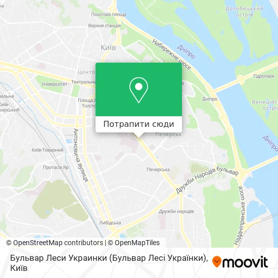 Карта Бульвар Леси Украинки (Бульвар Лесі Українки)
