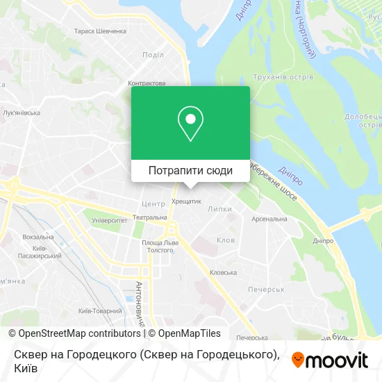Карта Сквер на Городецкого (Сквер на Городецького)