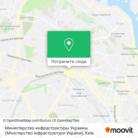 Карта Министерство инфраструктуры Украины (Міністерство інфраструктури України)