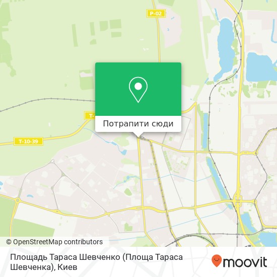 Карта Площадь Тараса Шевченко (Площа Тараса Шевченка)