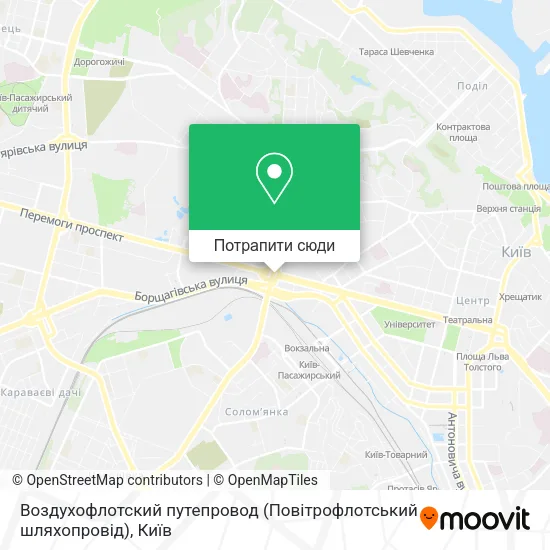 Карта Воздухофлотский путепровод (Повітрофлотський шляхопровід)