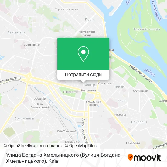 Карта Улица Богдана Хмельницкого (Вулиця Богдана Хмельницького)