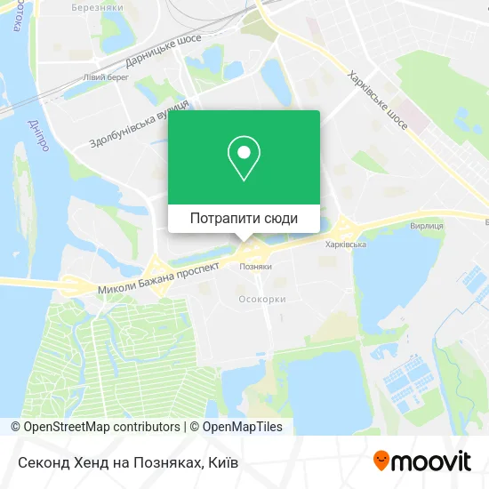 Карта Секонд Хенд на Позняках