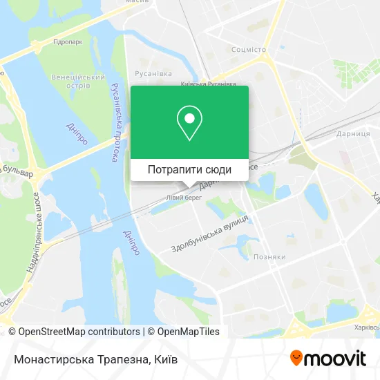 Карта Монастирська Трапезна
