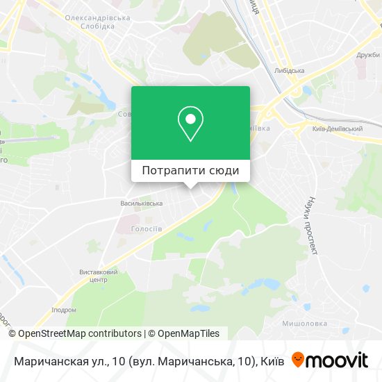 Карта Маричанская ул., 10 (вул. Маричанська, 10)