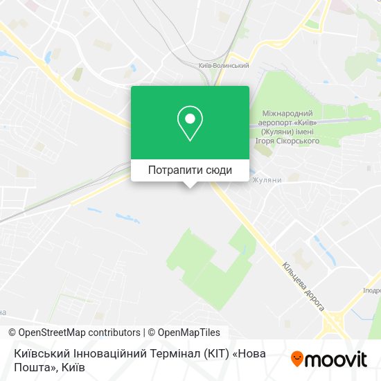 Карта Київський Інноваційний Термінал (КІТ) «Нова Пошта»