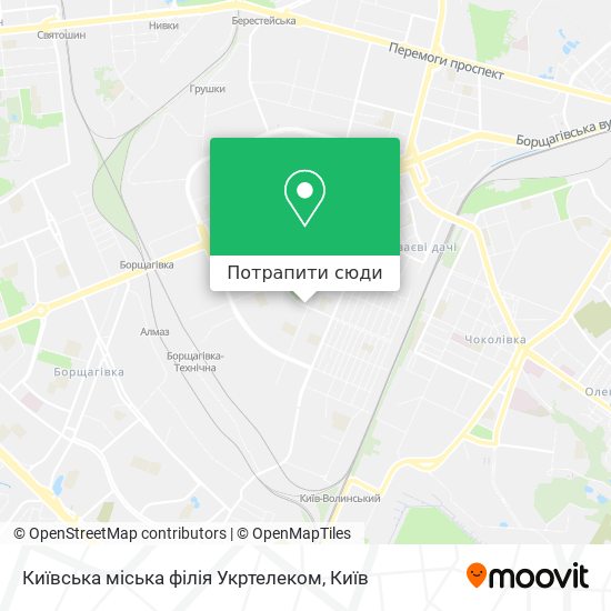 Карта Київська міська філія Укртелеком