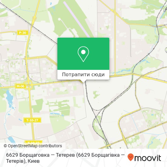 Карта 6629 Борщаговка — Тетерев (6629 Борщагівка — Тетерів)