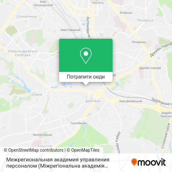 Карта Межрегиональная академия управления персоналом (Міжрегіональна академія управління персоналом)