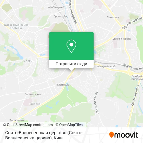 Карта Свято-Вознесенская церковь (Свято-Вознесенська церква)