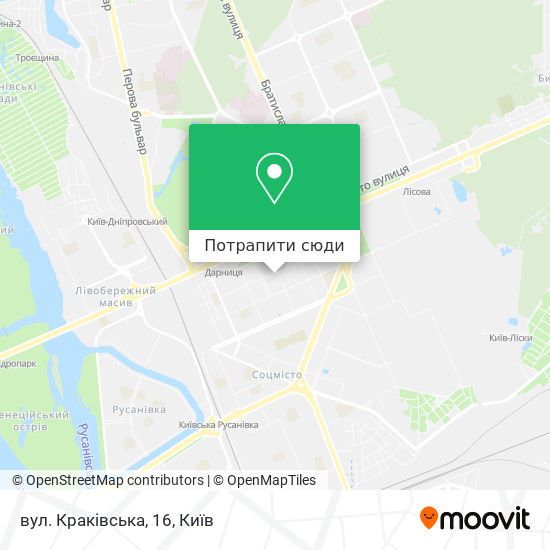 Карта вул. Краківська, 16