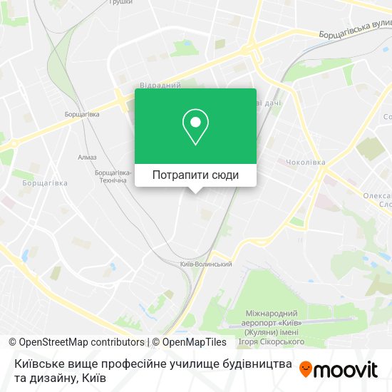 Карта Київське вище професійне училище будівництва та дизайну