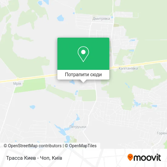 Карта Трасса Киев - Чоп