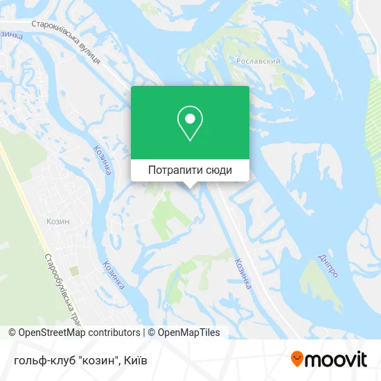 Карта гольф-клуб "козин"