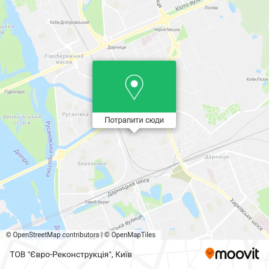 Карта ТОВ "Євро-Реконструкція"