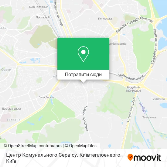 Карта Центр Комунального Сервісу. Київтеплоенерго.