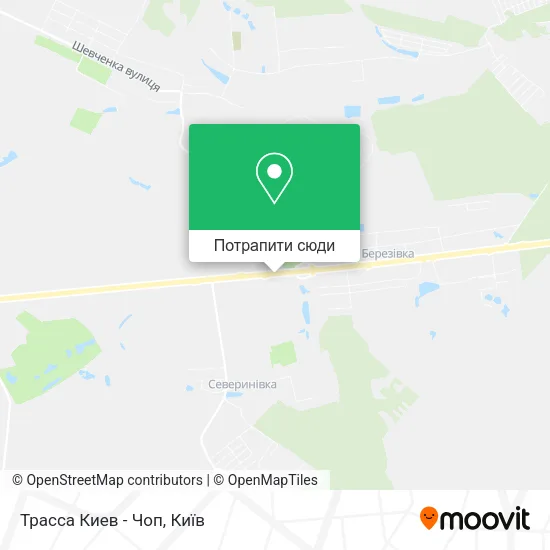 Карта Трасса Киев - Чоп