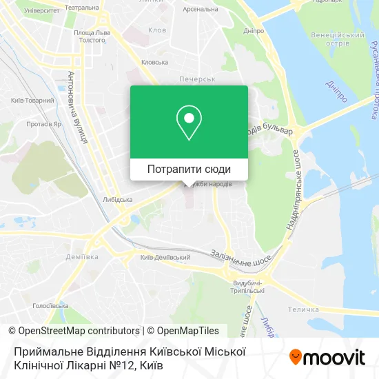 Карта Приймальне Відділення Київської Міської Клінічної Лікарні №12
