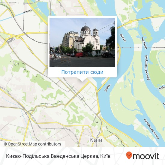 Карта Києво-Подільська Введенська Церква