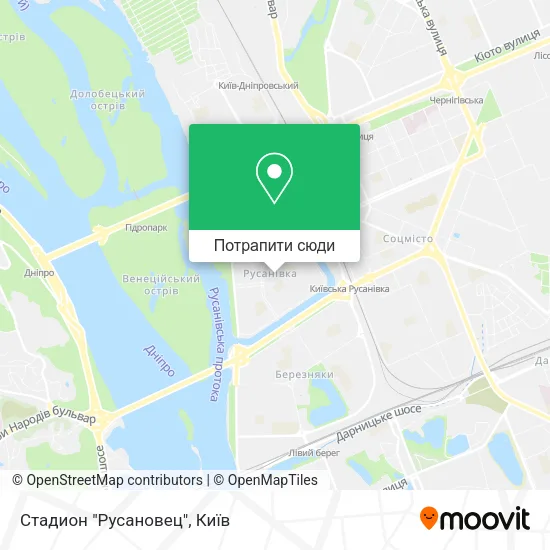 Карта Стадион "Русановец"