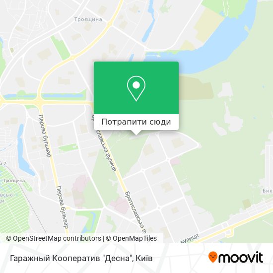 Карта Гаражный Кооператив "Десна"