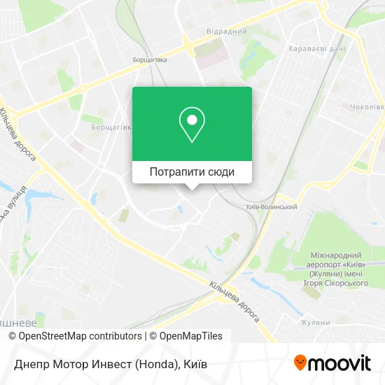 Карта Днепр Мотор Инвест (Honda)