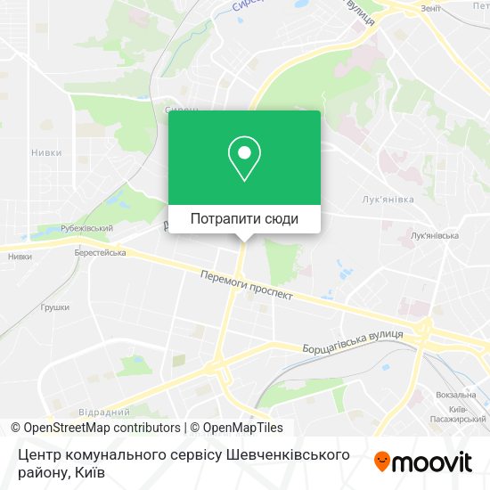 Карта Центр комунального сервісу Шевченківського району