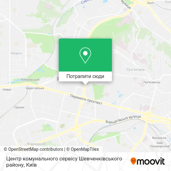 Карта Центр комунального сервісу Шевченківського району